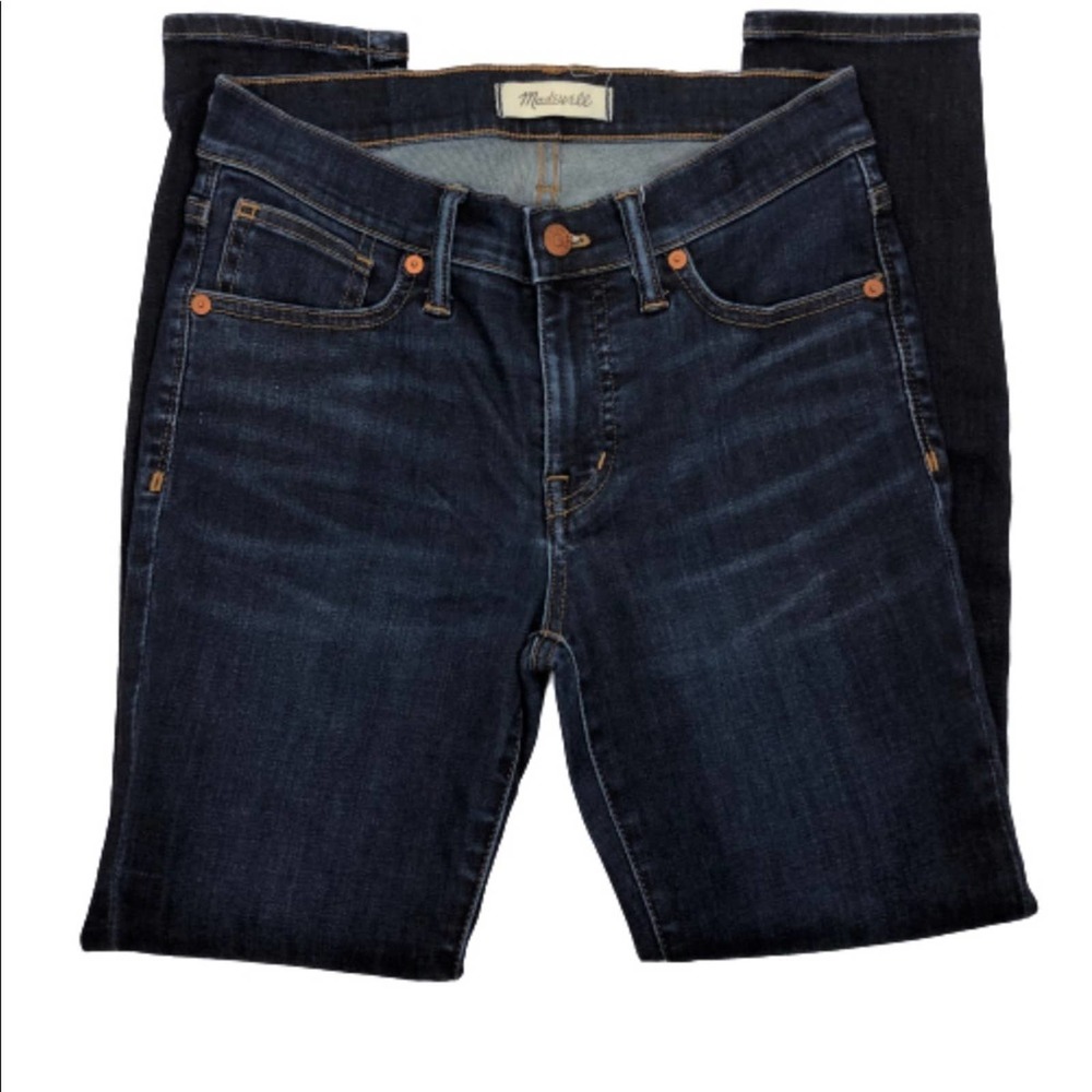 Madewell 9 inch High Rise Dark Wash Skinny Jeans - Picture 2 of 11